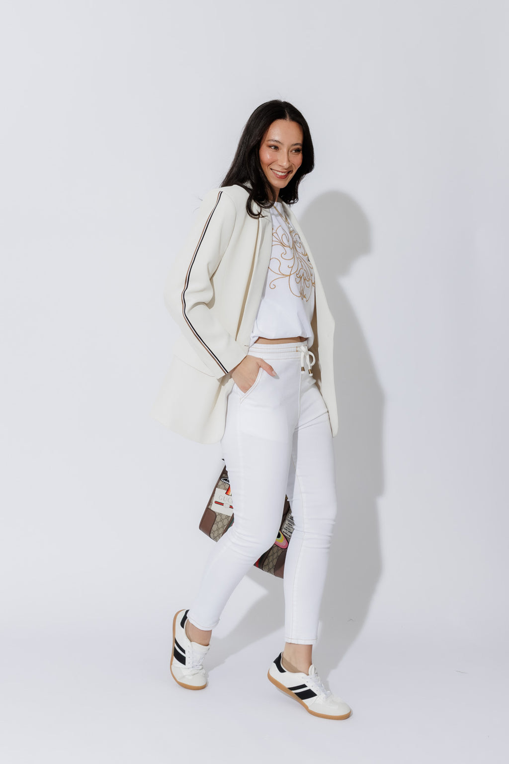 White Pull On Jogger Jean