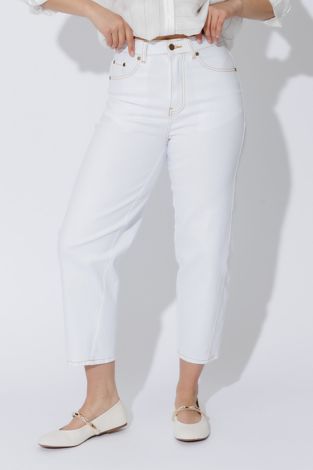 White Barrel Jean