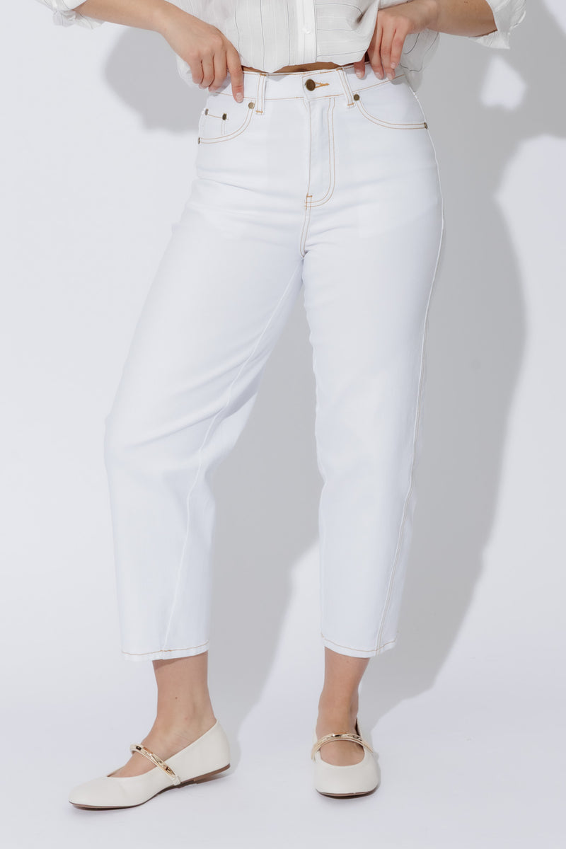 White Barrel Jean