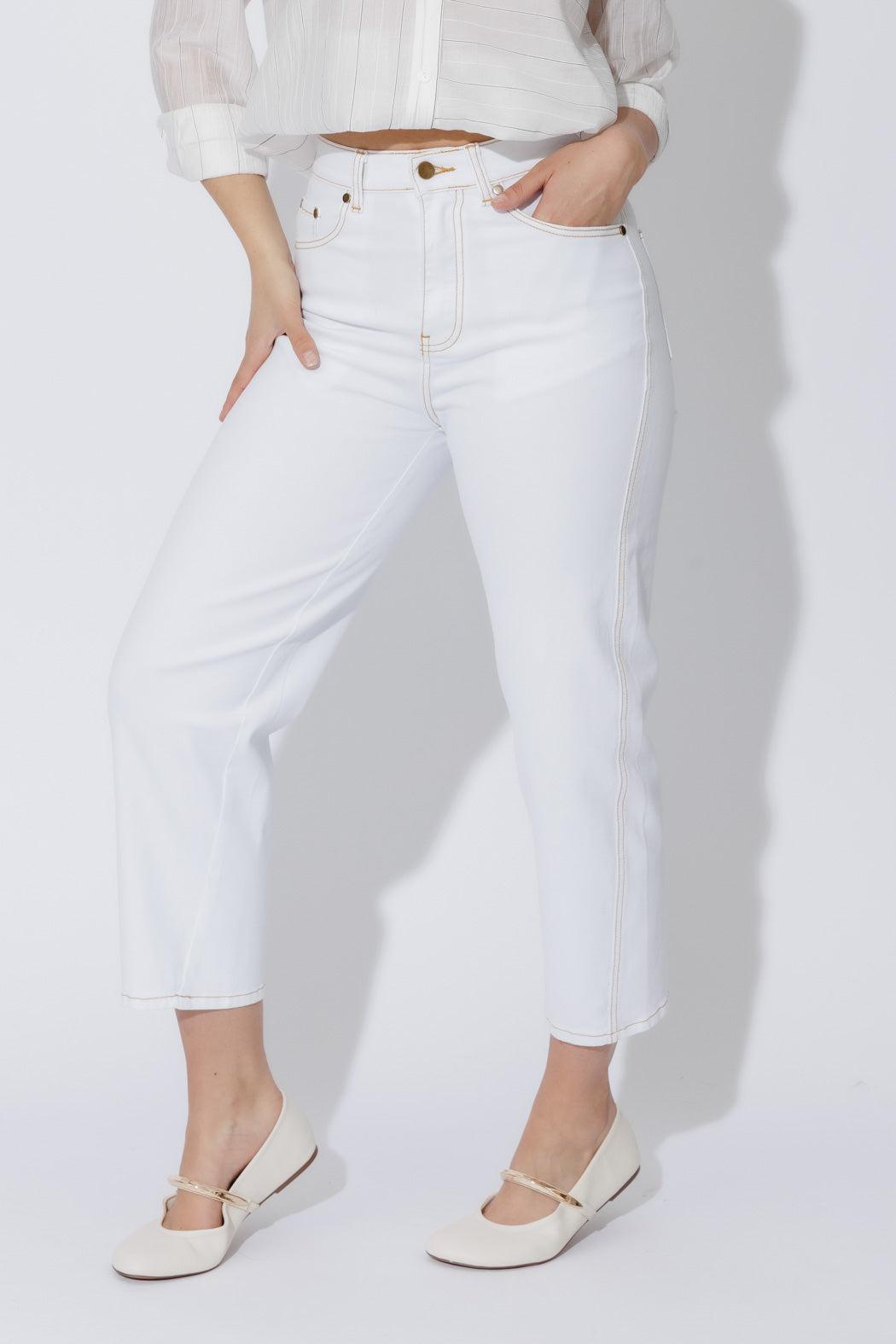 White Barrel Jean