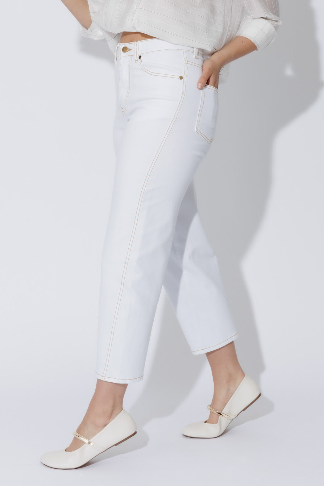 White Barrel Jean