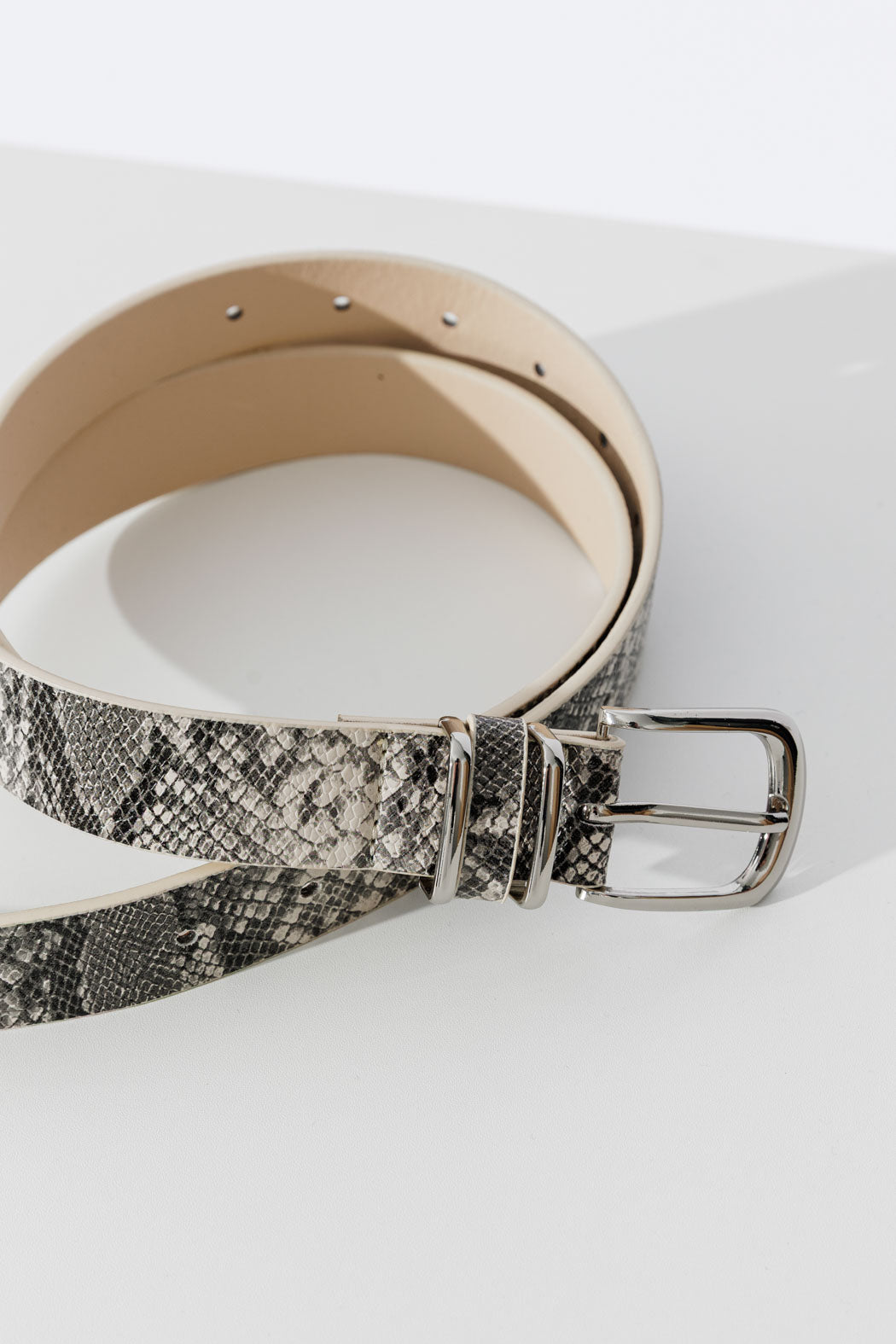 IVORY SNAKE BELT IVORY S/M