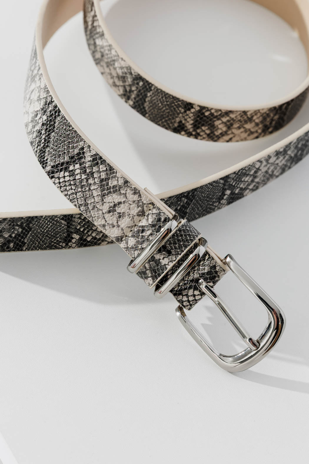 IVORY SNAKE BELT IVORY S/M