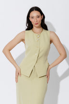 Chartreuse Round Neck Vest