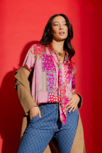 Pink Tie Collar Blogger Cap Top