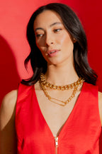 Gold Safety Pin Necklace Gold O/S