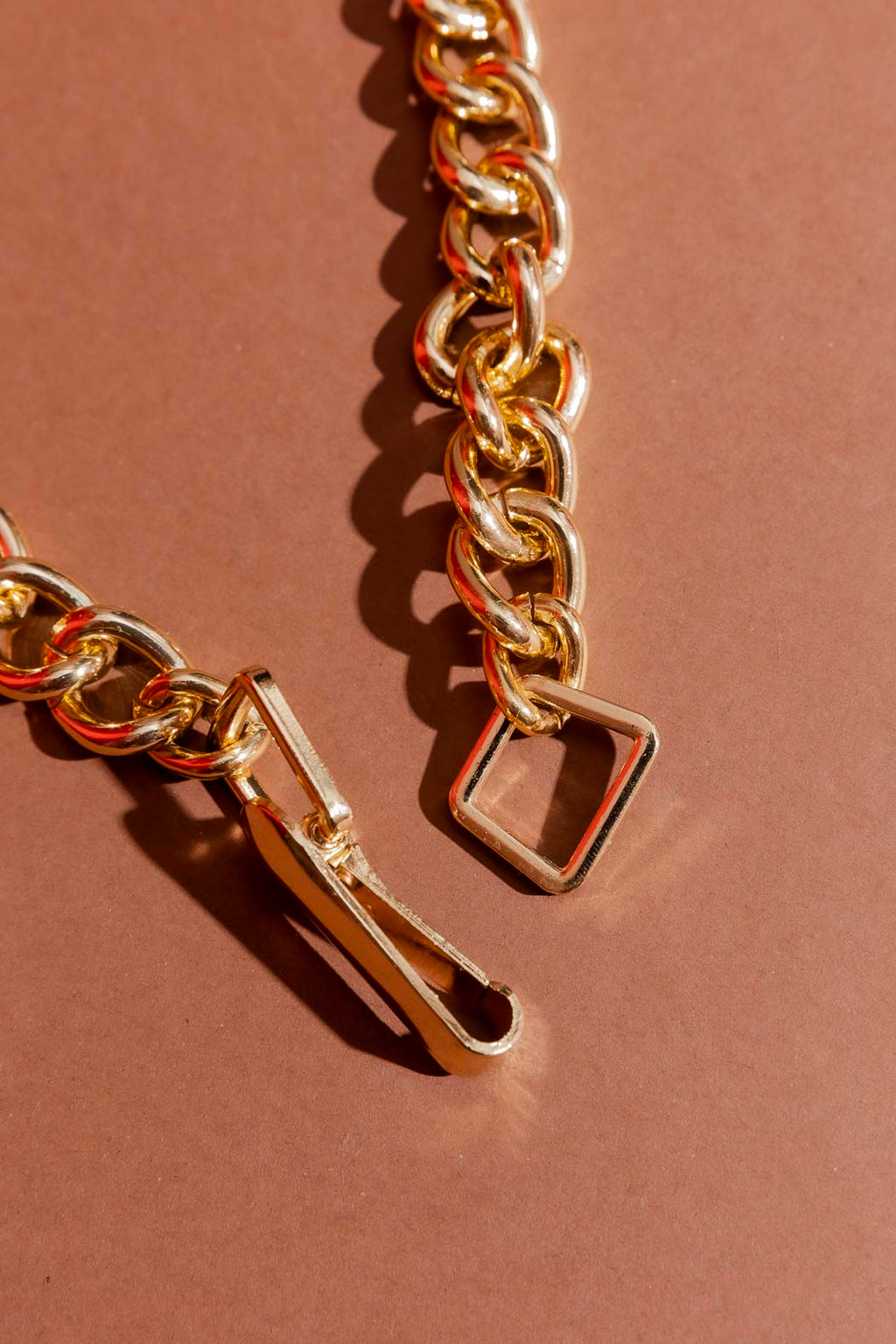 Gold Large Clasp Necklace Gold O/S