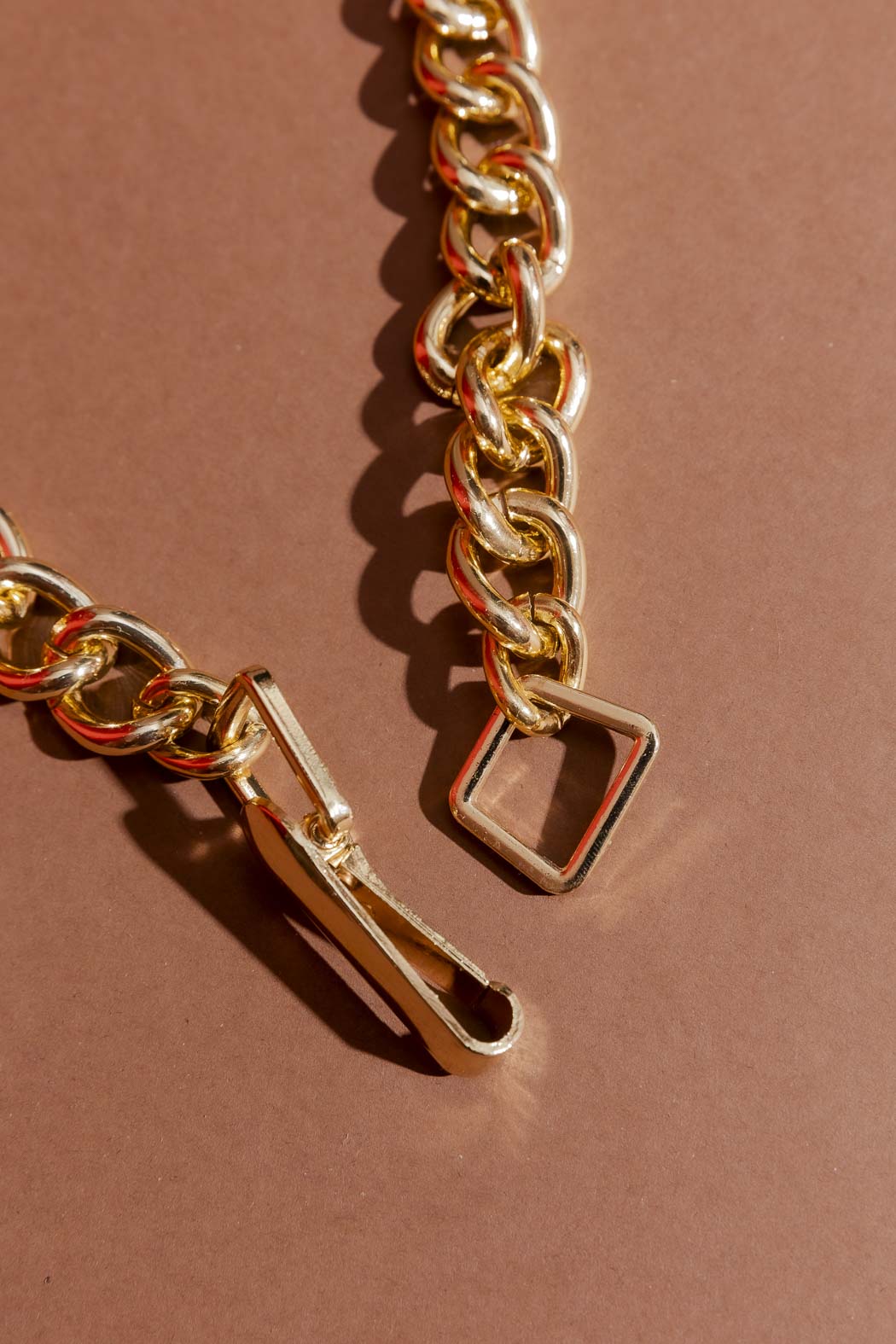 Gold Large Clasp Necklace Gold O/S