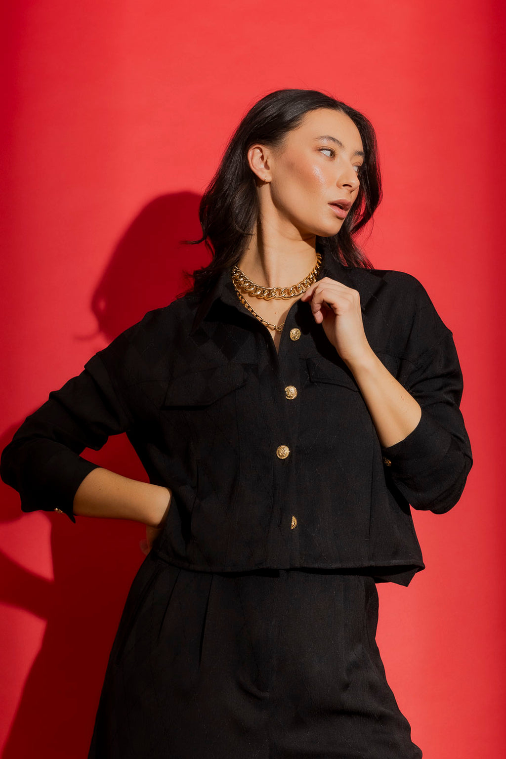 Black Embroidered Dallas Jacket