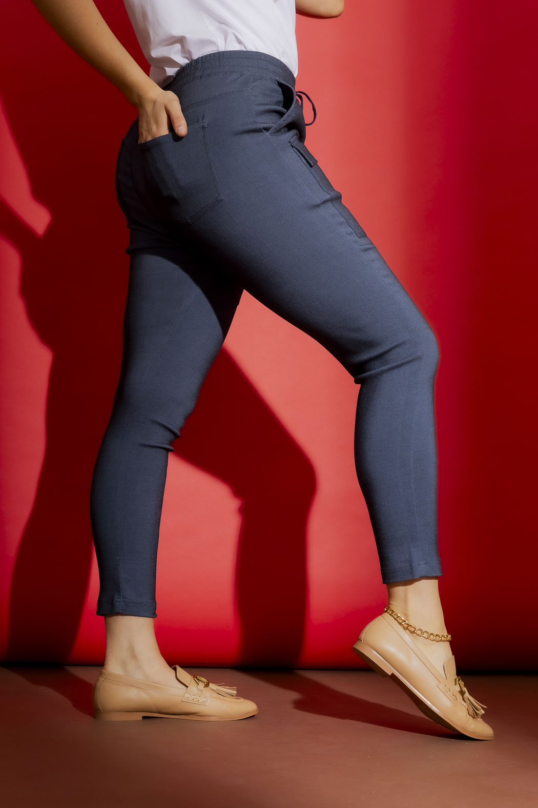 Navy Drawstring Cargo Pant