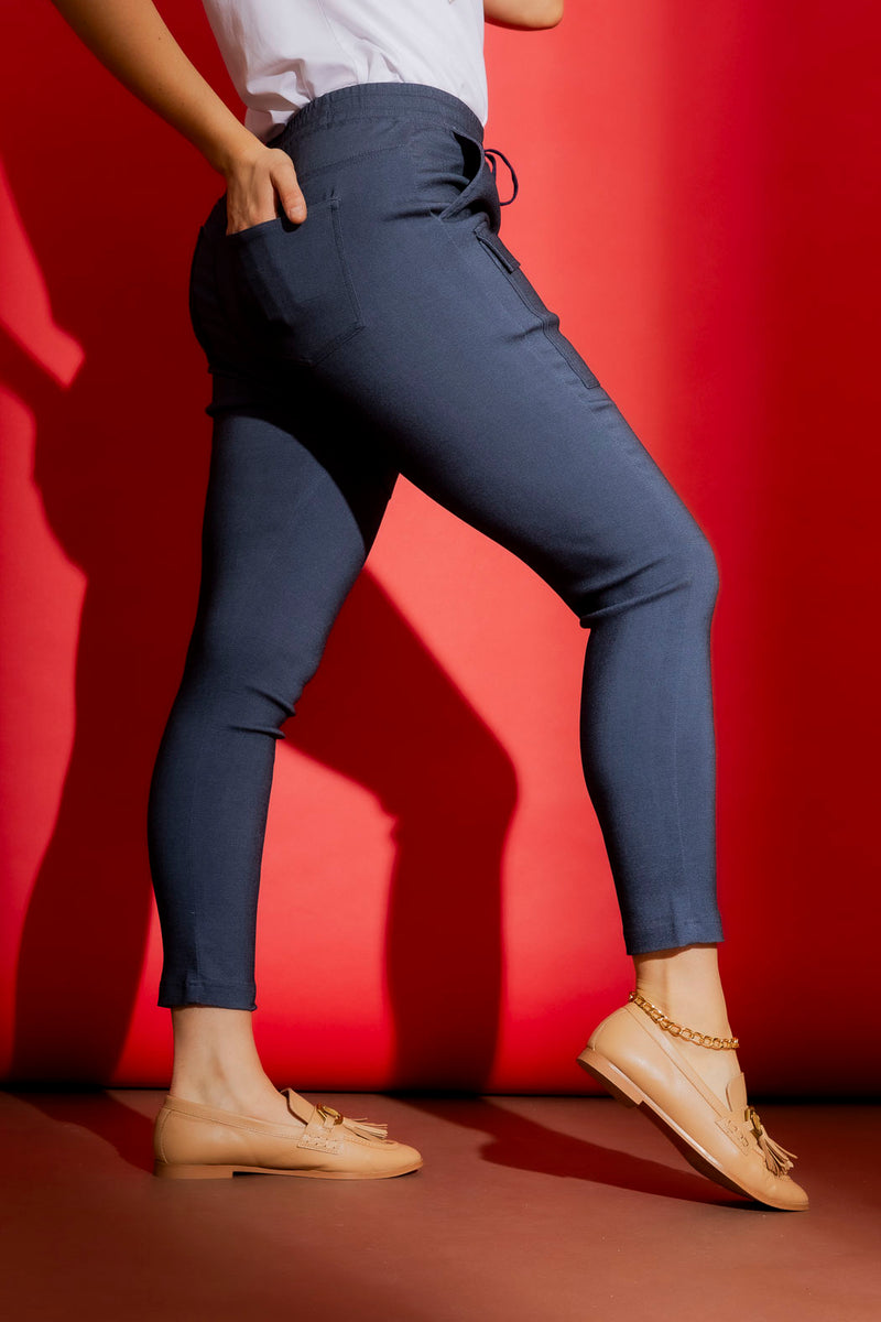 Navy Drawstring Cargo Pant