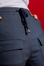 Navy Drawstring Cargo Pant