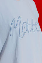 Blue Motto Embossed T-Shirt