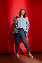 Blue Motto Embossed T-Shirt