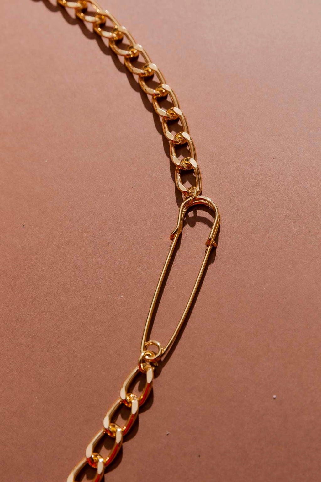 Gold Safety Pin Necklace Gold O/S
