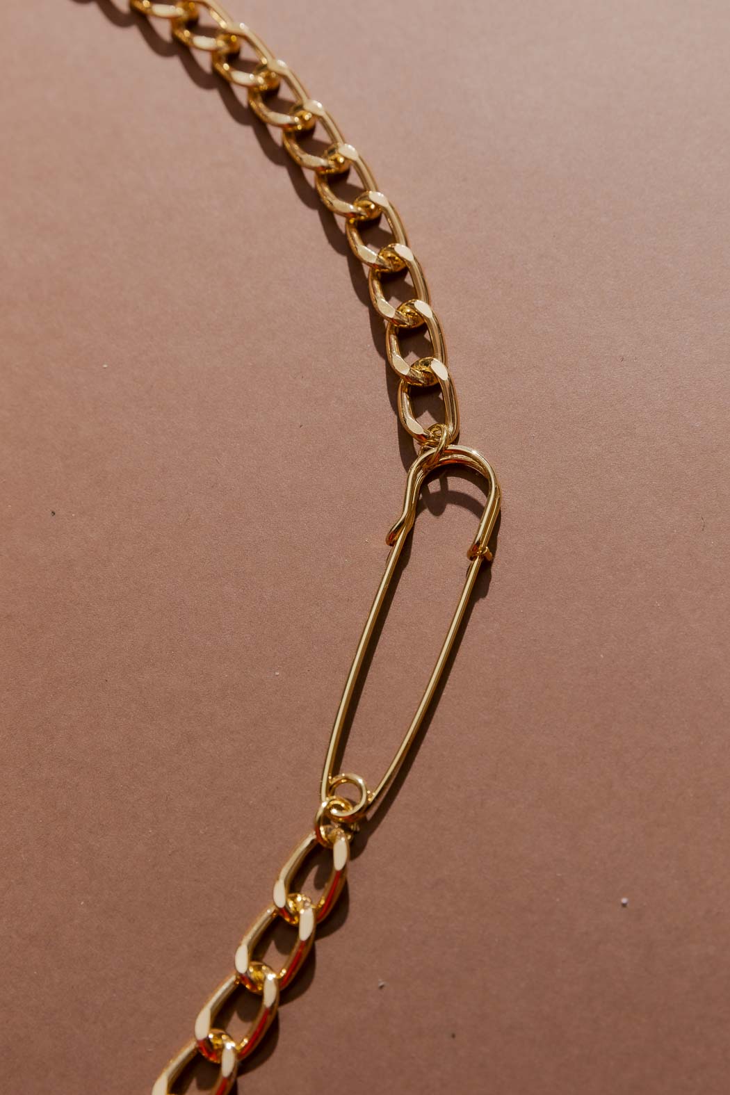 Gold Safety Pin Necklace Gold O/S