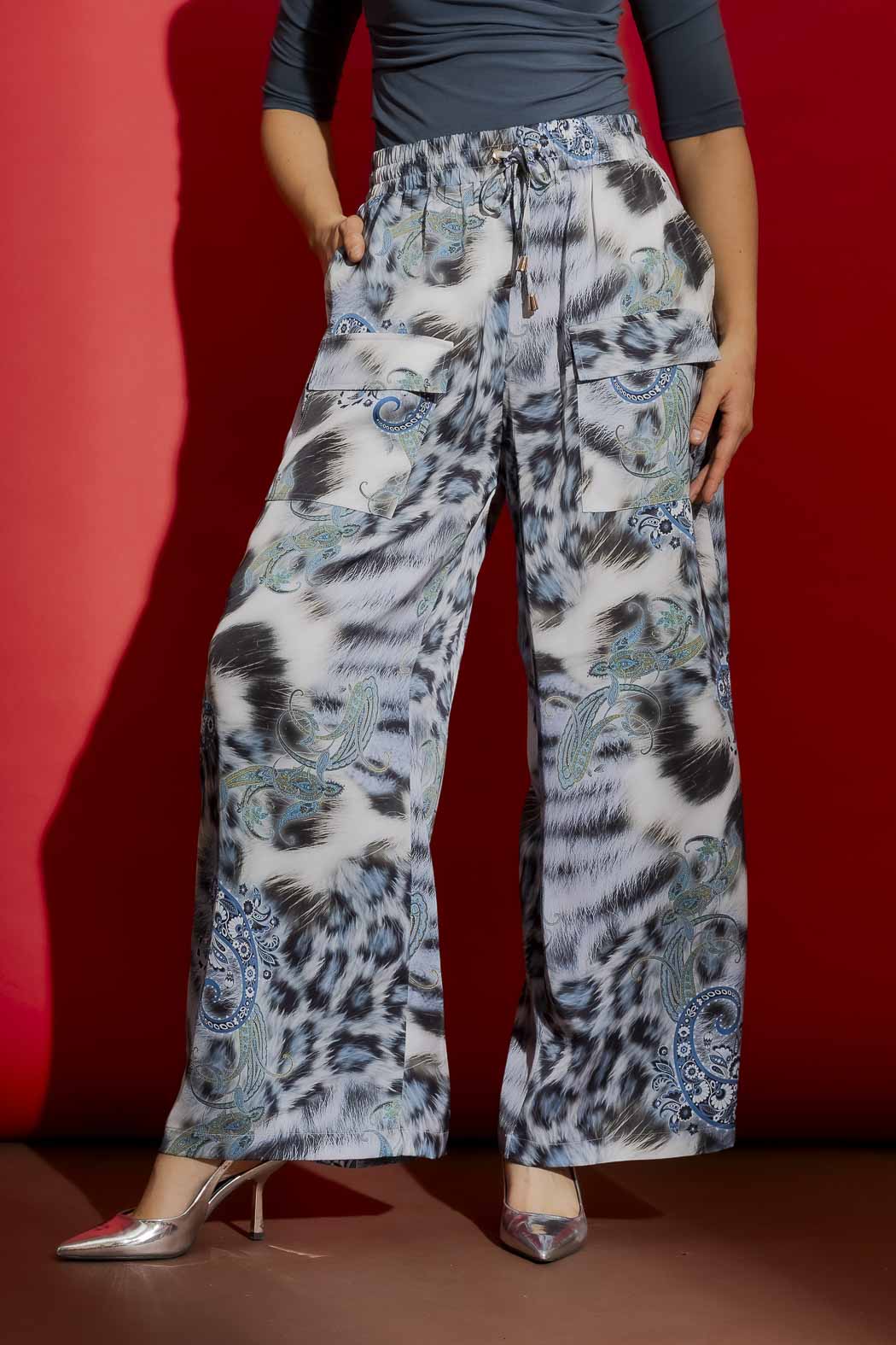 Blue Paisley Classic Cargo Culottes