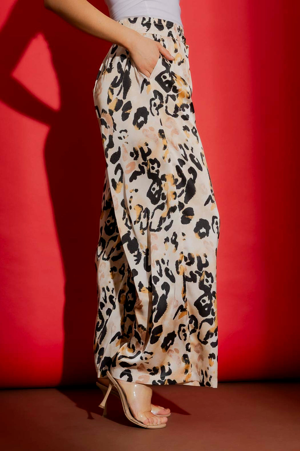 Beige Animal Silky Classic Culottes Beige Animal