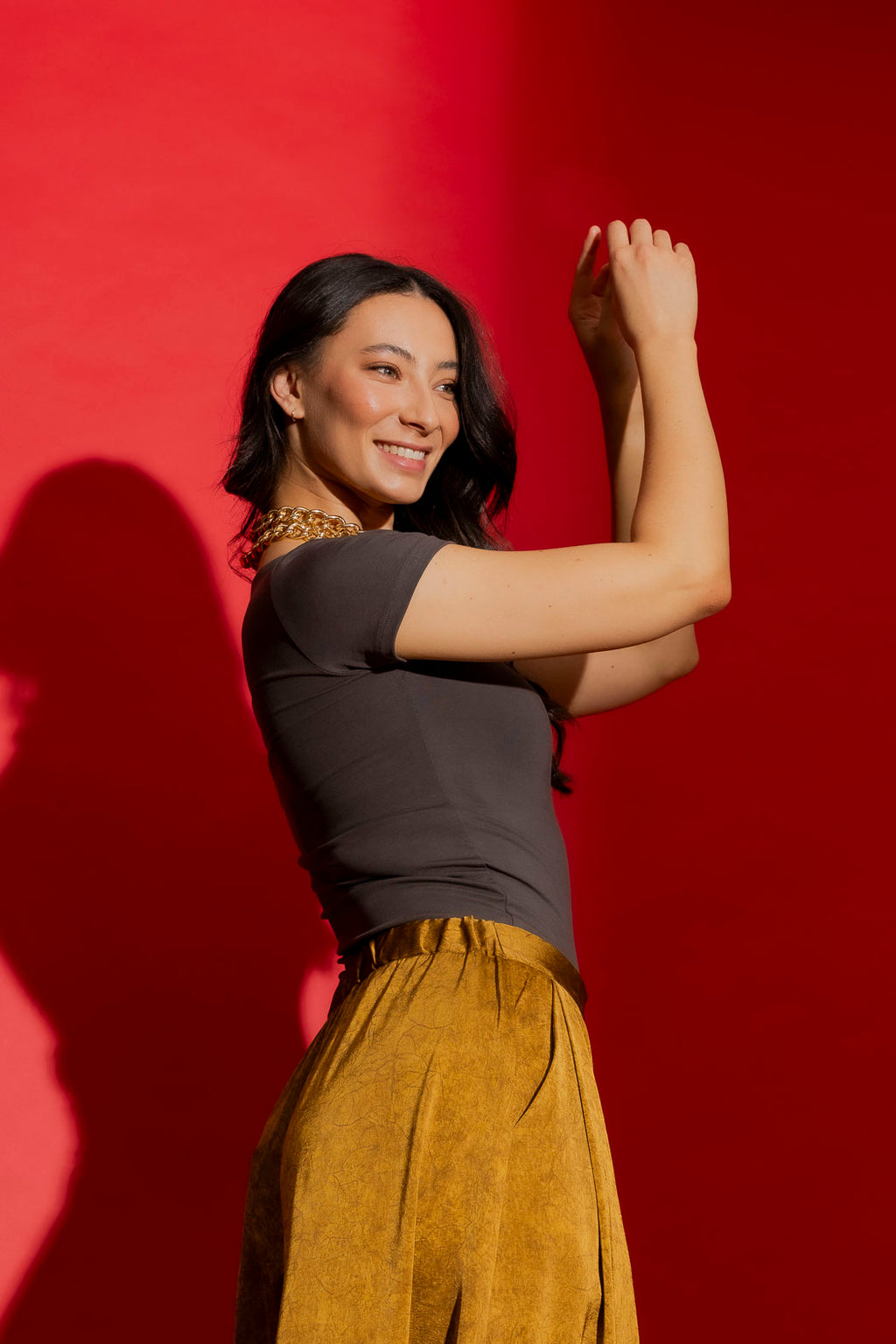 Steeltencel Essential Cap Sleeve Top Steel