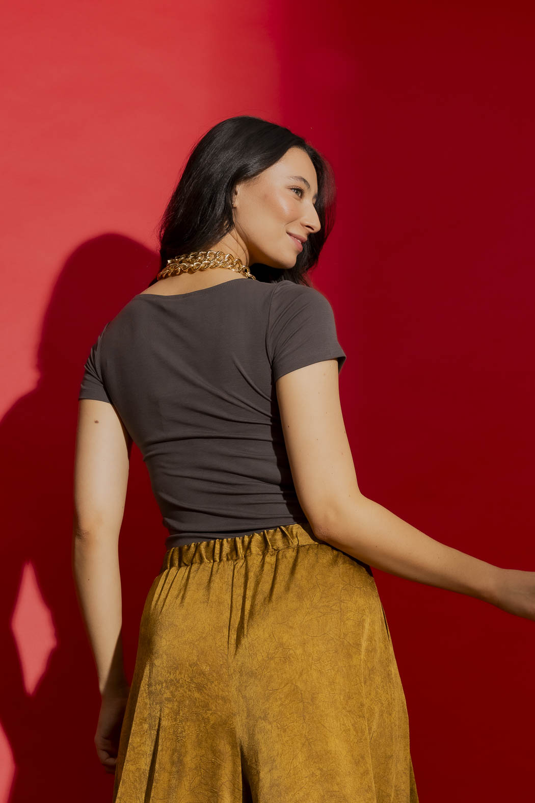 Steeltencel Essential Cap Sleeve Top Steel