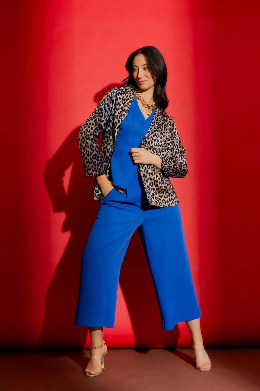 Blue Animal Silky Piped Shirt Blue Animal