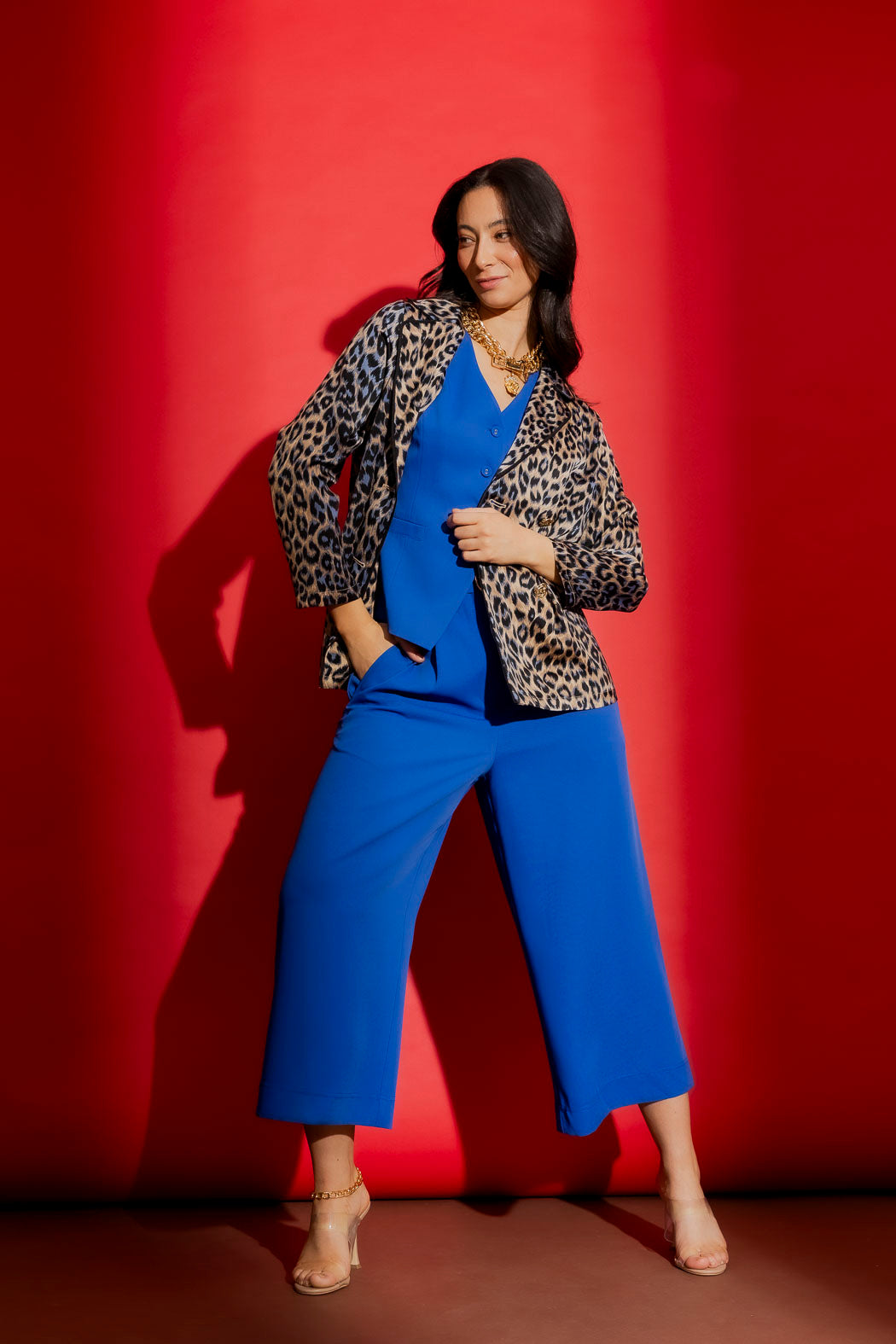 Blue Animal Silky Piped Shirt Blue Animal