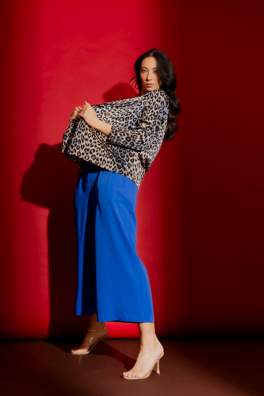 Blue Animal Silky Piped Shirt Blue Animal