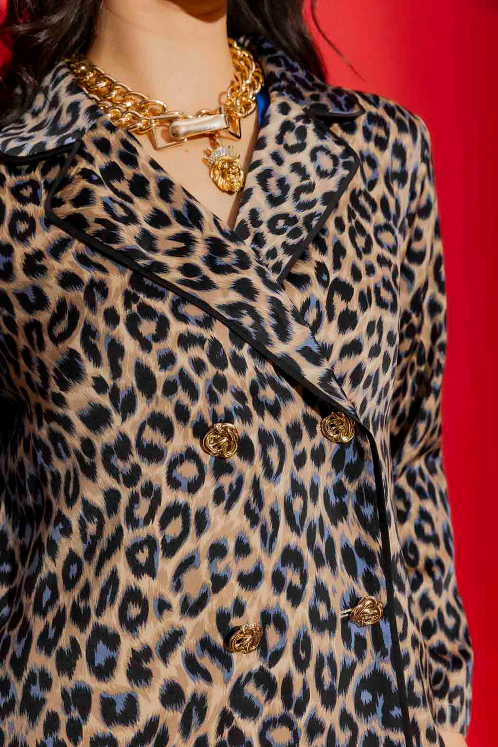 Blue Animal Silky Piped Shirt Blue Animal