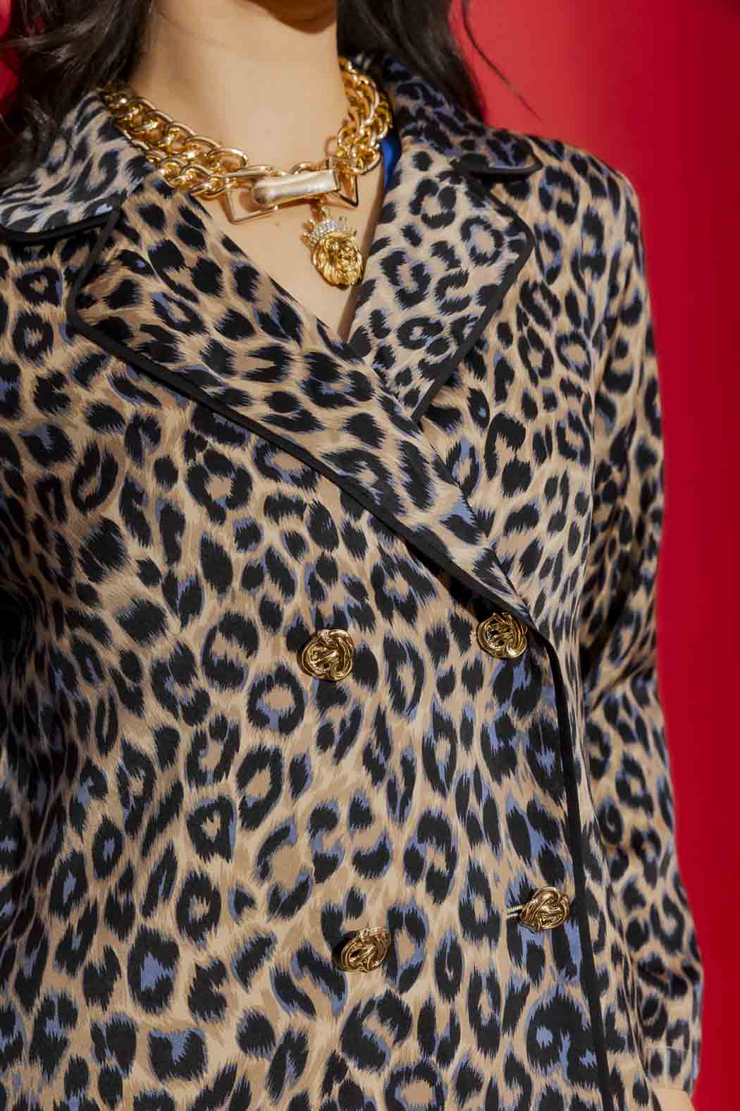 Blue Animal Silky Piped Shirt Blue Animal