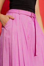 Pink Denim Wide Leg Culottes
