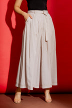 Oatmeal Denim Wide Leg Culottes