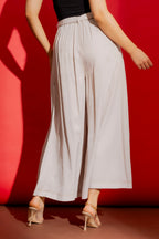 Oatmeal Denim Wide Leg Culottes