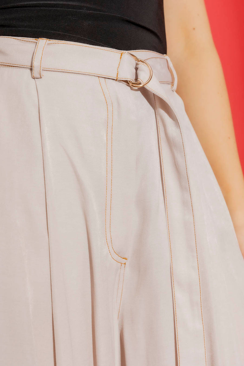Oatmeal Denim Wide Leg Culottes