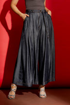 Dark Denim Wide Leg Culottes Dark Denim
