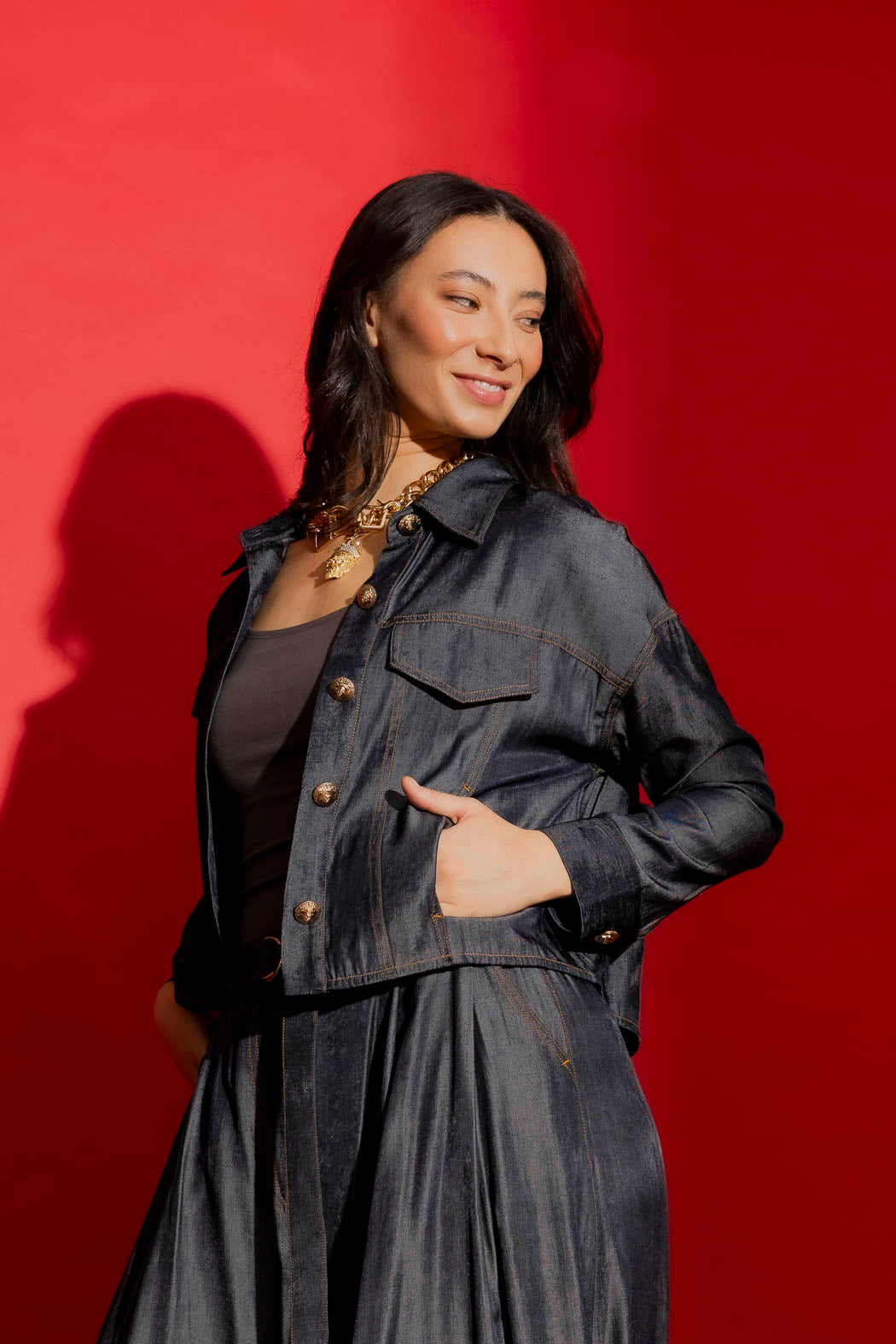 Dark Denim Dallas Jacket Black