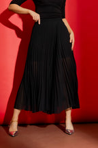 Black Sunray Pleat Pant