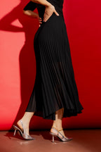 Black Sunray Pleat Pant