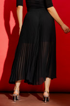 Black Sunray Pleat Pant