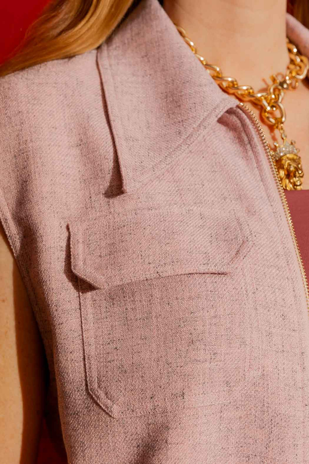Pink Tweed Vest