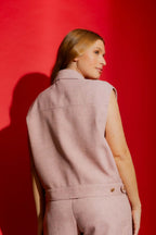 Pink Tweed Vest