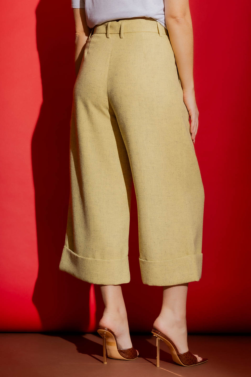 Lemon Tweed Cleo Cuff Pant