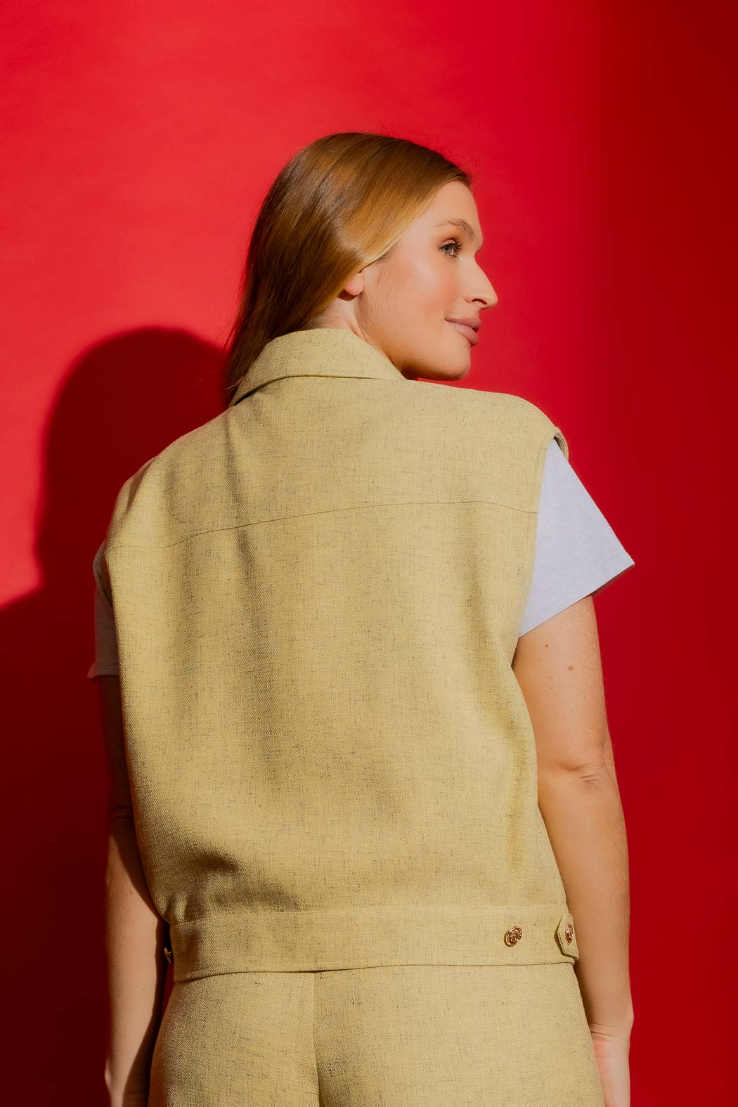 Lemon Tweed Vest