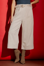 Beige Valencia Cleo Cuff Pant