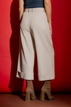 Beige Valencia Cleo Cuff Pant