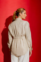 Milk Studded Wrap Shirt