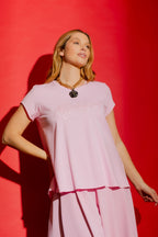 Pink Motto Sequin T-Shirt