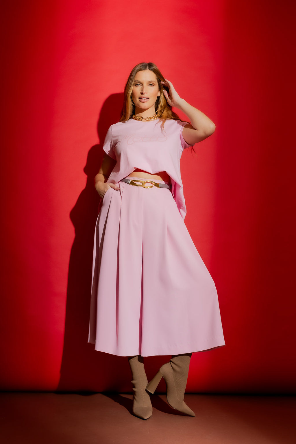 Pink Motto Sequin T-Shirt