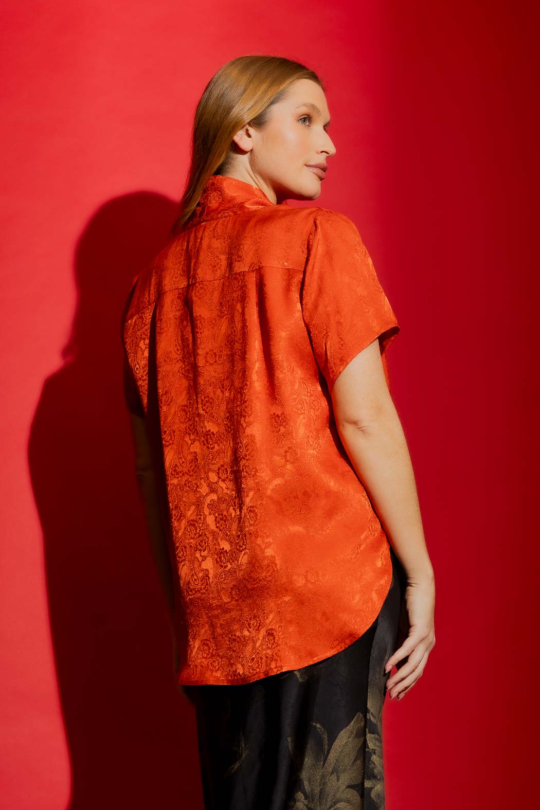 Rust Tie Collar Blogger Cap Top