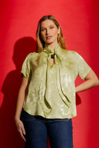 Mint Tie Collar Blogger Cap Top