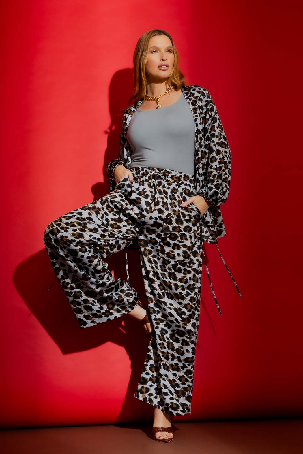 Pale Blue Animal Cargo Culottes Pale Blue
